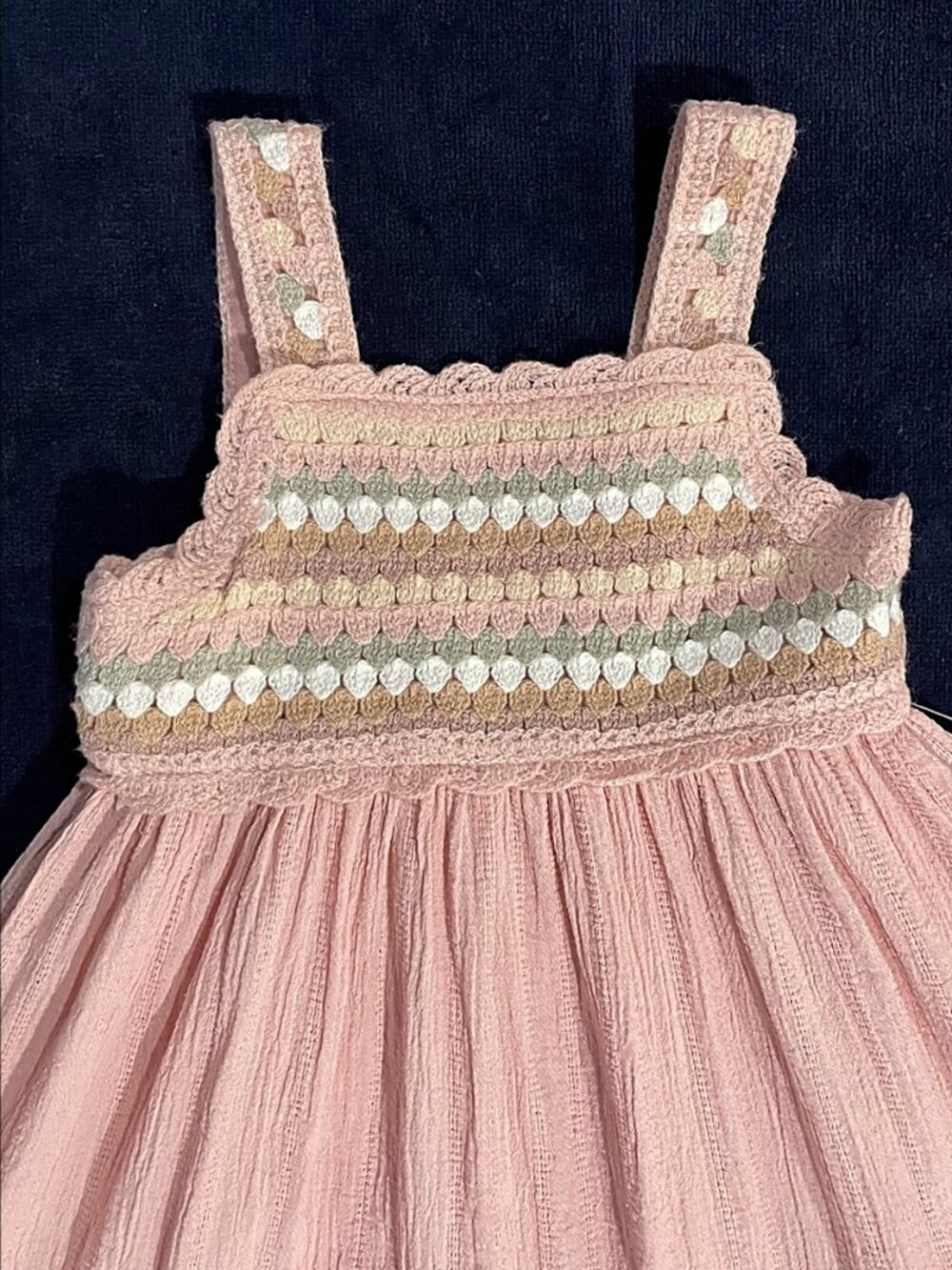 NWOT Haute Hippie 3T Pink Boho Dress | Crochet Bodice & Cotton Gauze - Picture 4 of 16